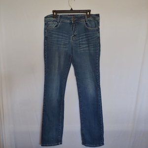 VGS Womens Straight Leg Denim Jeans Flaps  size 12